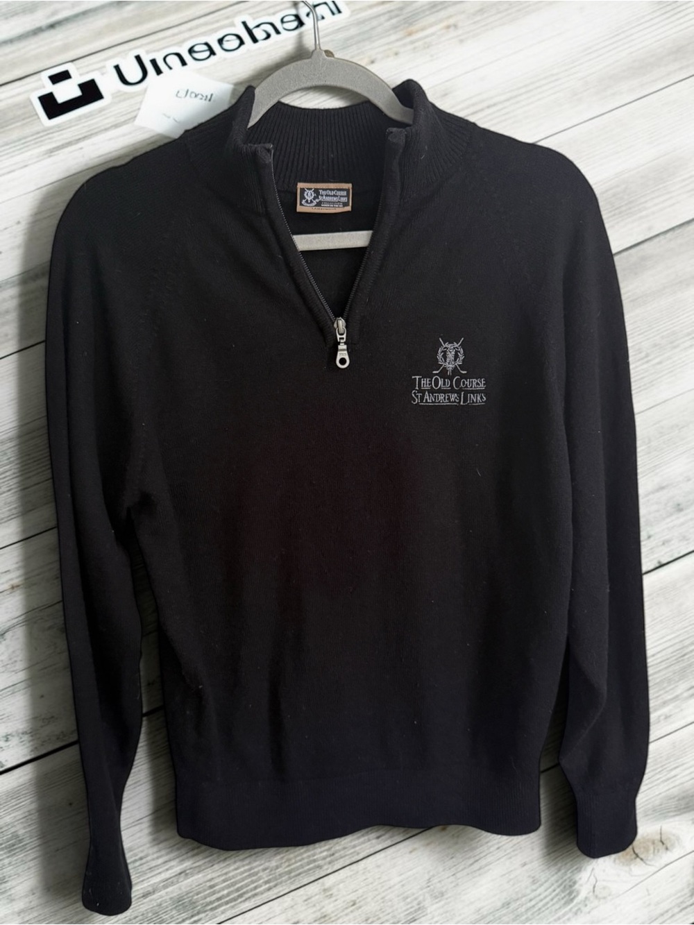 Men's Black Half-Zip Sweater